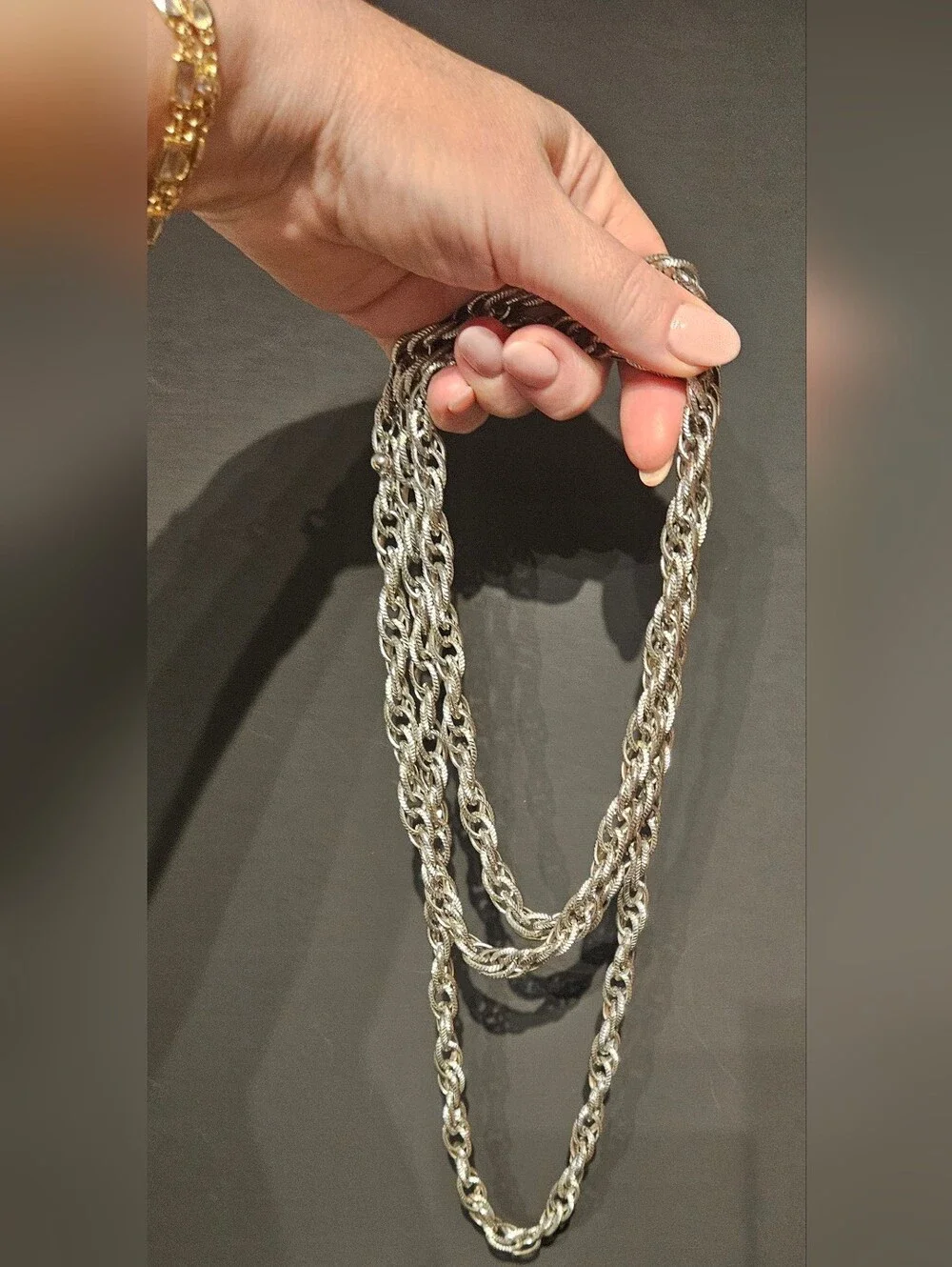 Sterling Silver Multi-Strand Rope Chain Necklace - Silver
